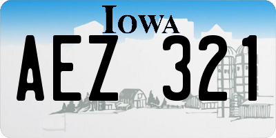 IA license plate AEZ321