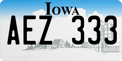 IA license plate AEZ333