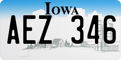 IA license plate AEZ346