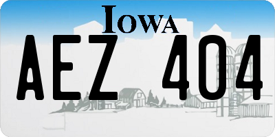 IA license plate AEZ404