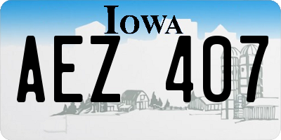 IA license plate AEZ407