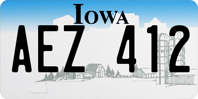 IA license plate AEZ412