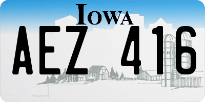 IA license plate AEZ416
