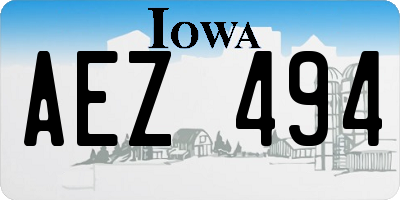 IA license plate AEZ494