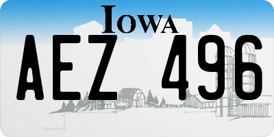 IA license plate AEZ496
