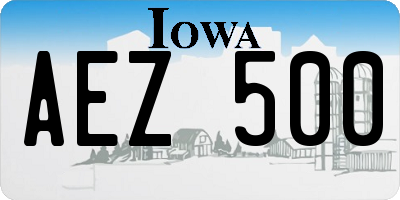 IA license plate AEZ500