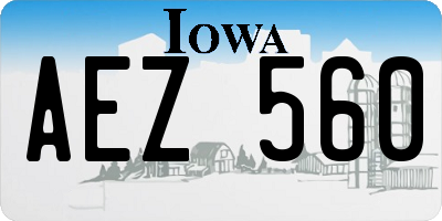 IA license plate AEZ560