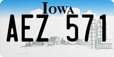 IA license plate AEZ571