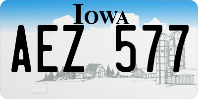 IA license plate AEZ577