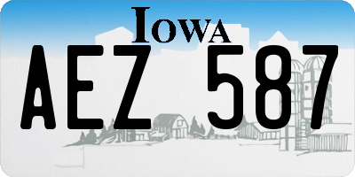IA license plate AEZ587