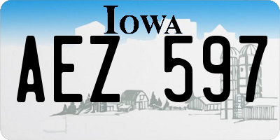 IA license plate AEZ597