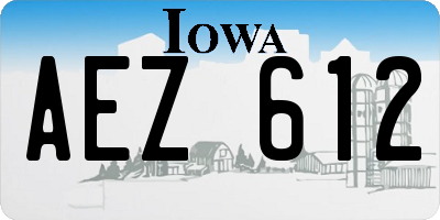 IA license plate AEZ612