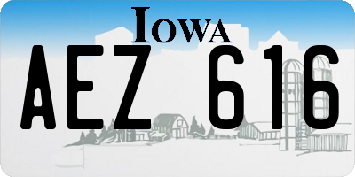 IA license plate AEZ616