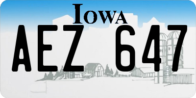 IA license plate AEZ647