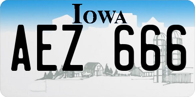 IA license plate AEZ666