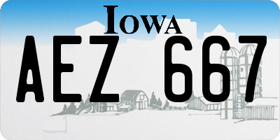 IA license plate AEZ667