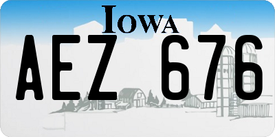 IA license plate AEZ676