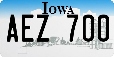 IA license plate AEZ700