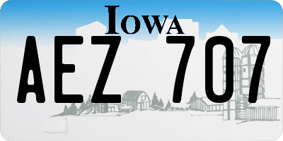 IA license plate AEZ707