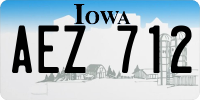 IA license plate AEZ712