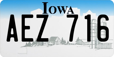 IA license plate AEZ716