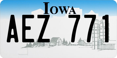 IA license plate AEZ771