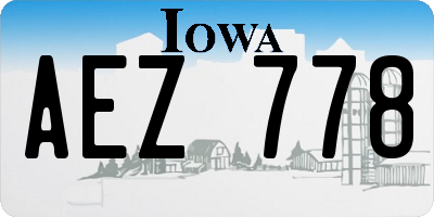IA license plate AEZ778