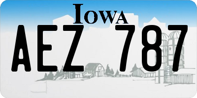 IA license plate AEZ787