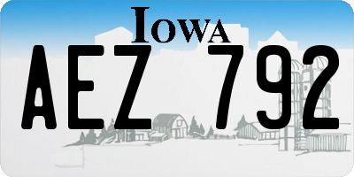 IA license plate AEZ792