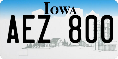 IA license plate AEZ800
