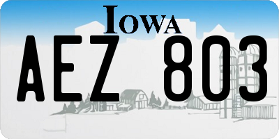 IA license plate AEZ803