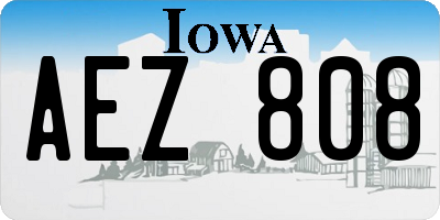 IA license plate AEZ808