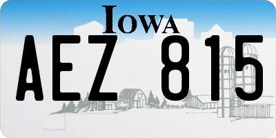 IA license plate AEZ815