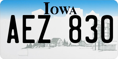 IA license plate AEZ830