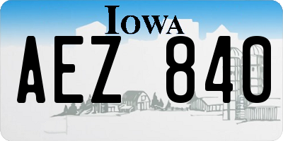 IA license plate AEZ840