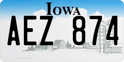 IA license plate AEZ874