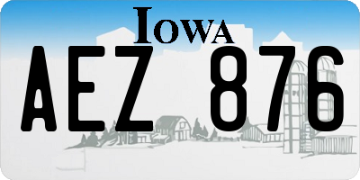 IA license plate AEZ876