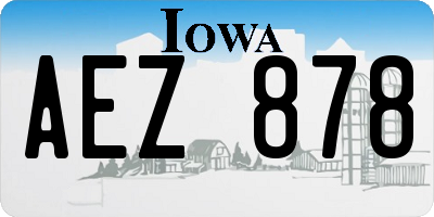 IA license plate AEZ878