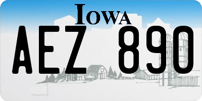IA license plate AEZ890