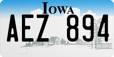 IA license plate AEZ894