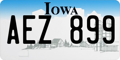 IA license plate AEZ899