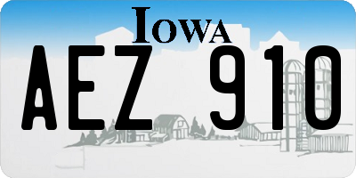 IA license plate AEZ910