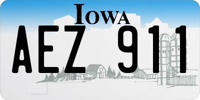 IA license plate AEZ911