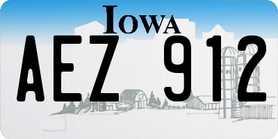 IA license plate AEZ912