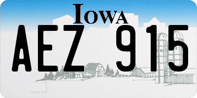 IA license plate AEZ915