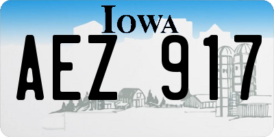 IA license plate AEZ917