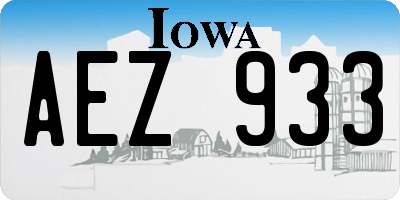 IA license plate AEZ933