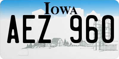 IA license plate AEZ960