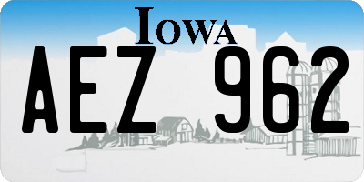IA license plate AEZ962