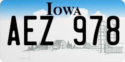 IA license plate AEZ978